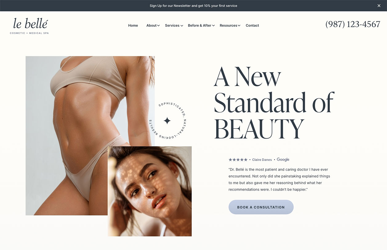 plastic surgeon website design